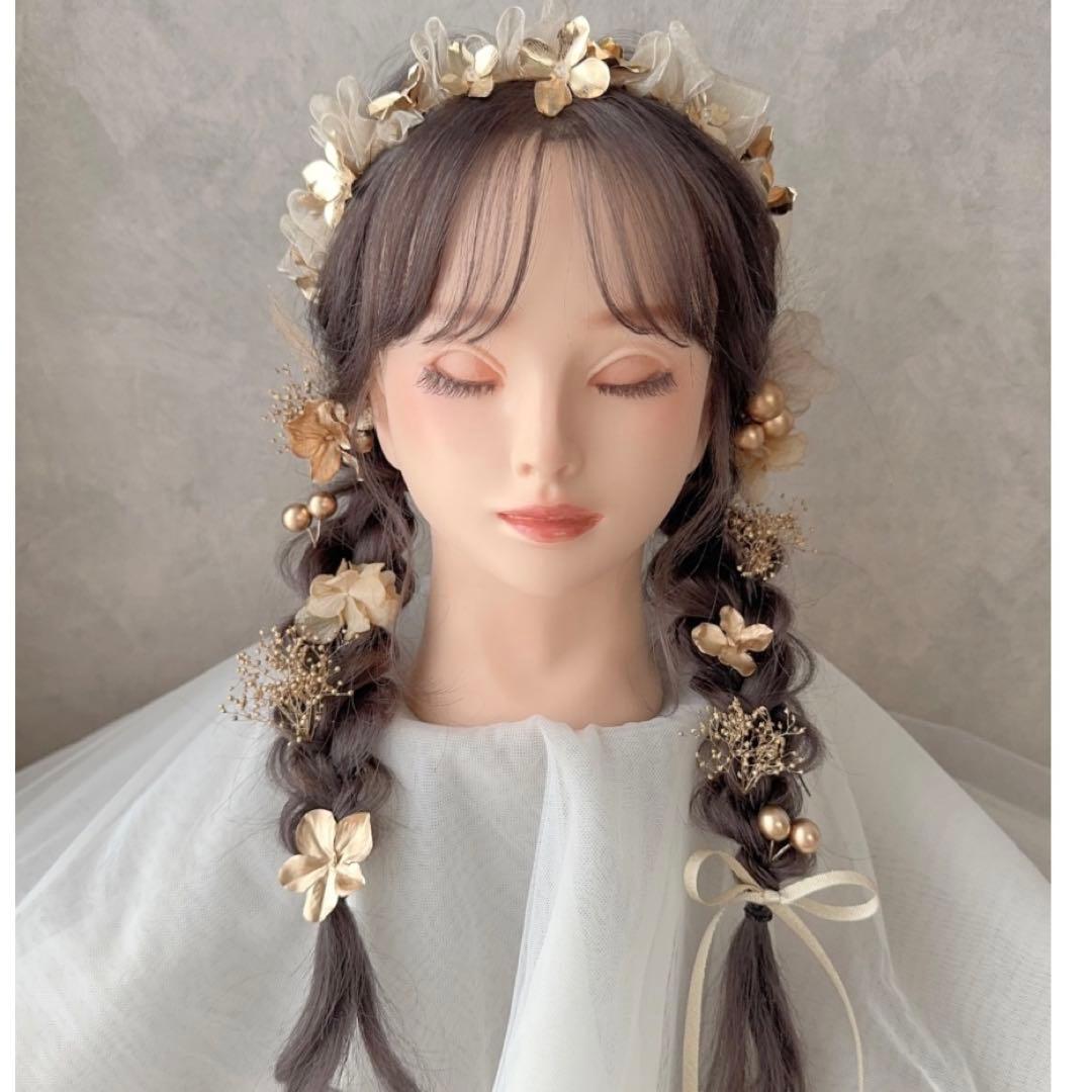 curumu 髪飾り カチューシャ 花冠 パール 成人式 卒業式