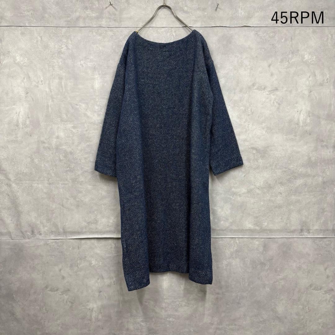 45rpm コットン リネン デニム風 ワンピース 日本製 N1455