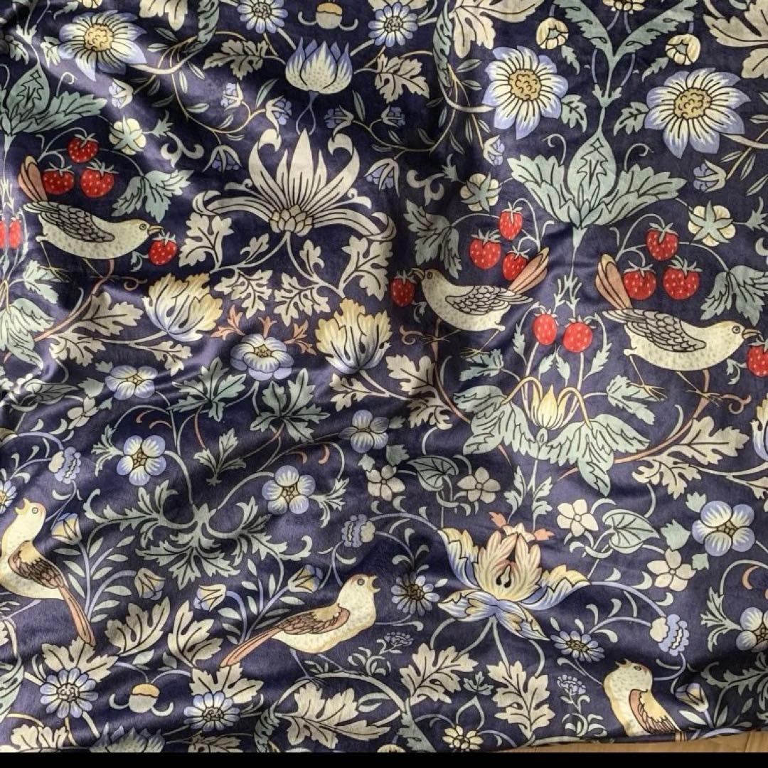 いちご泥棒　掛けふとんカバー　ウィリアムモリス　あったかカバー　フランネル