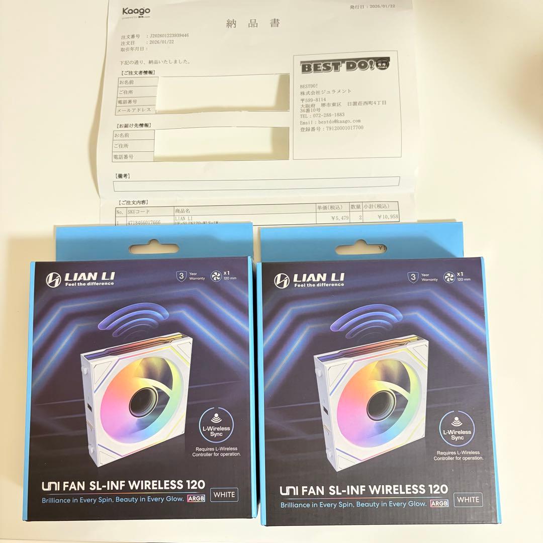 保証書付き LianLi UNI FAN SL-INF WIRELESS ×2