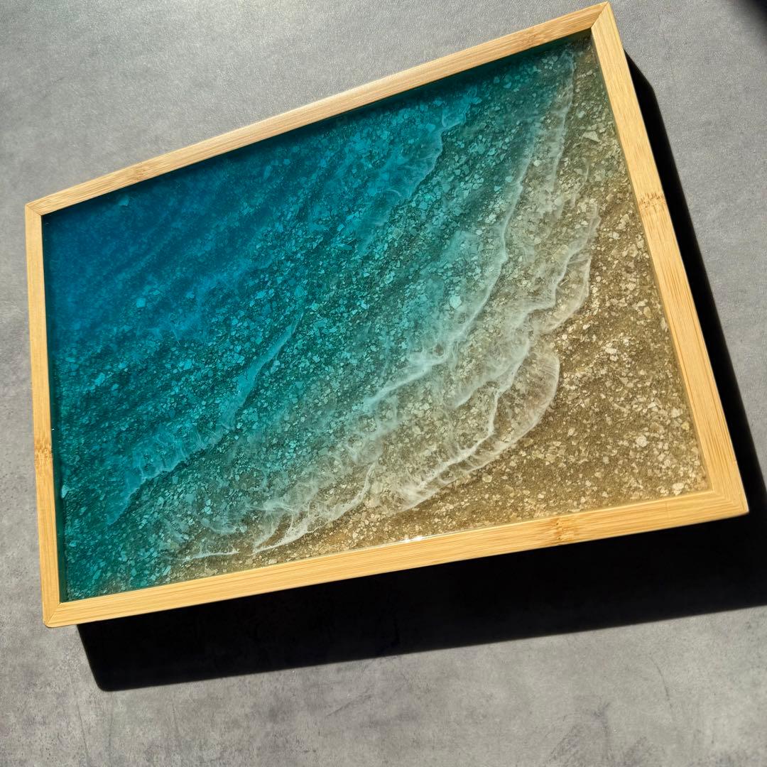 レジンアート　海アート　オーシャンアート　トレイ