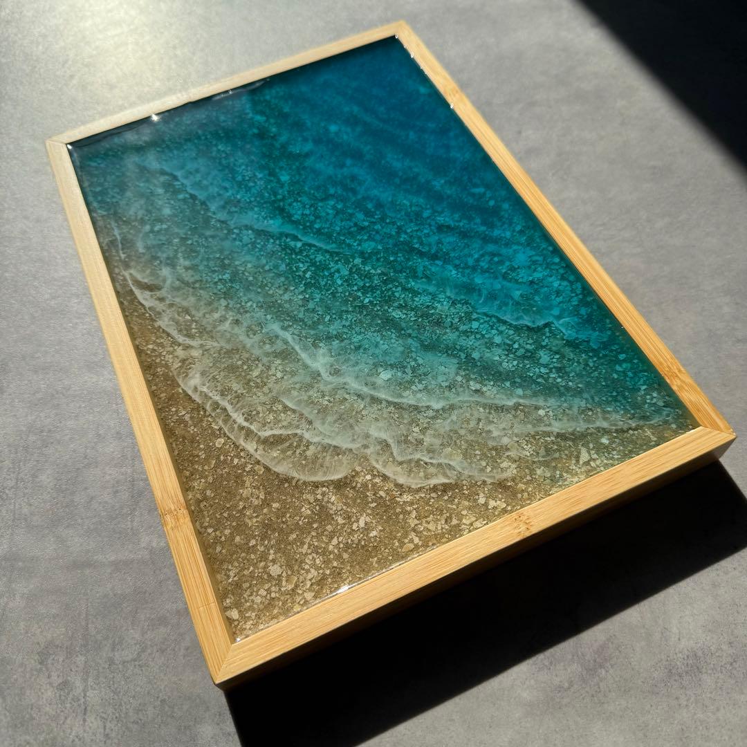 レジンアート　海アート　オーシャンアート　トレイ