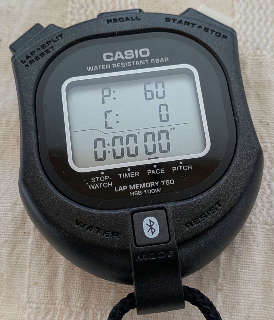 カシオ モバイルリンク機能搭載ストップウオッチ HSB-100W-1JH