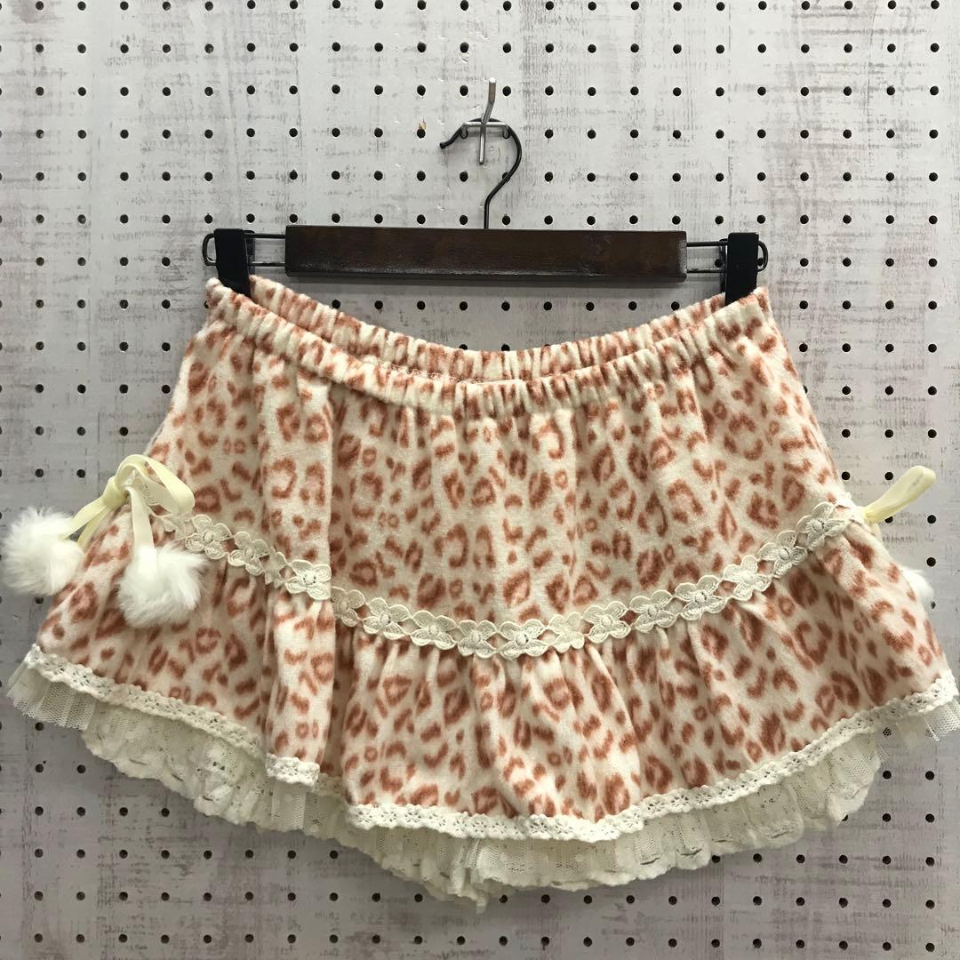 平成レトロ 姫ギャル古着 LIZ LISA スカート見え ヒョウ柄ショートパンツ