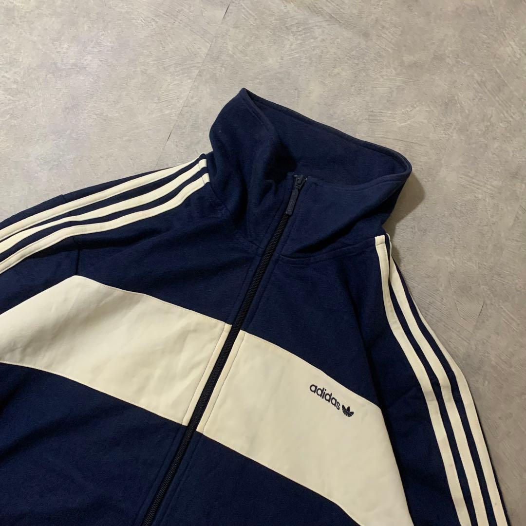 アディダスadidas古着トラックジャケットベッケンバウアーネイビーDB147