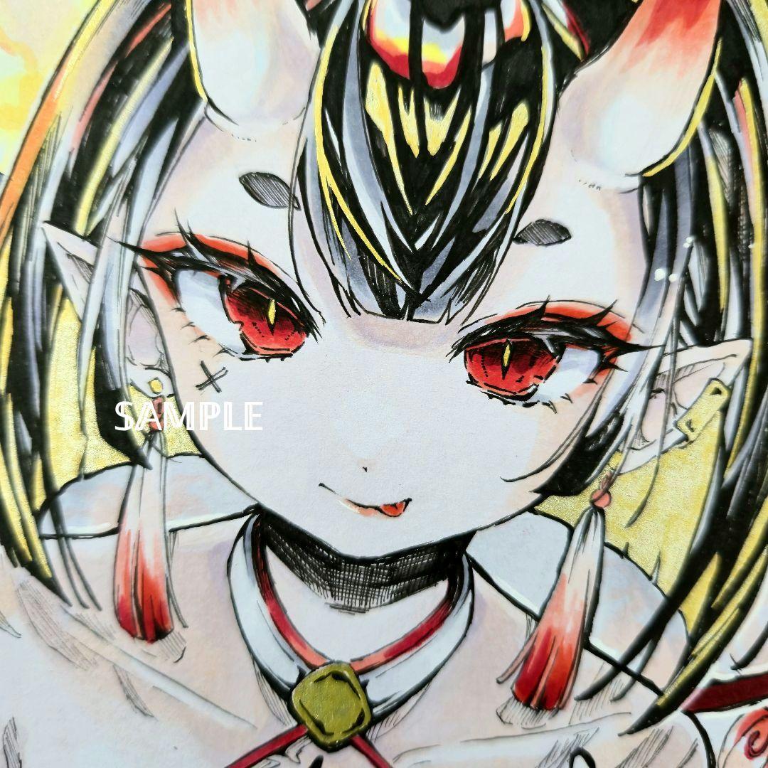 d*2様 手描きイラスト 原画 中色紙 鬼