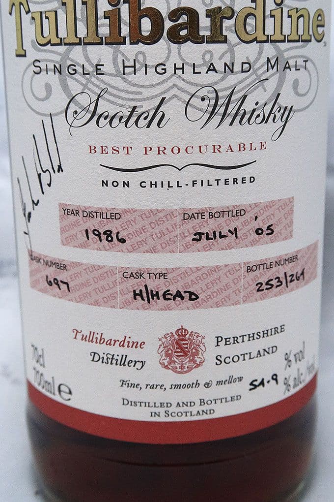 タリバーディン １９８６ シングルカスクエディション モルトウィスキー