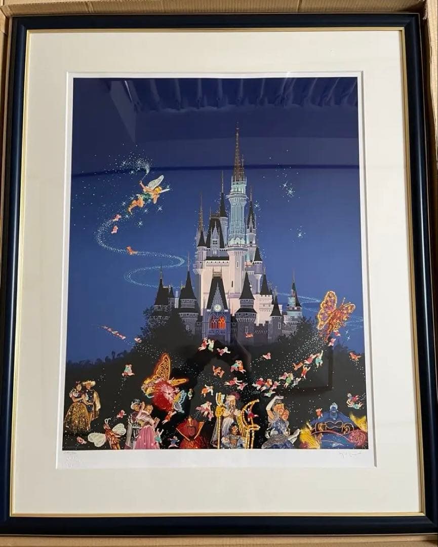 絵画　ヒロ・ヤマガタ「ティンカーベル 東京ディズニーランド」　シルクスクリーン