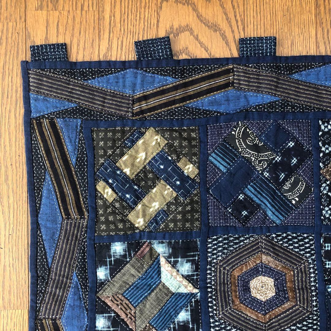 絣のタペストリー（A）更紗　藍染