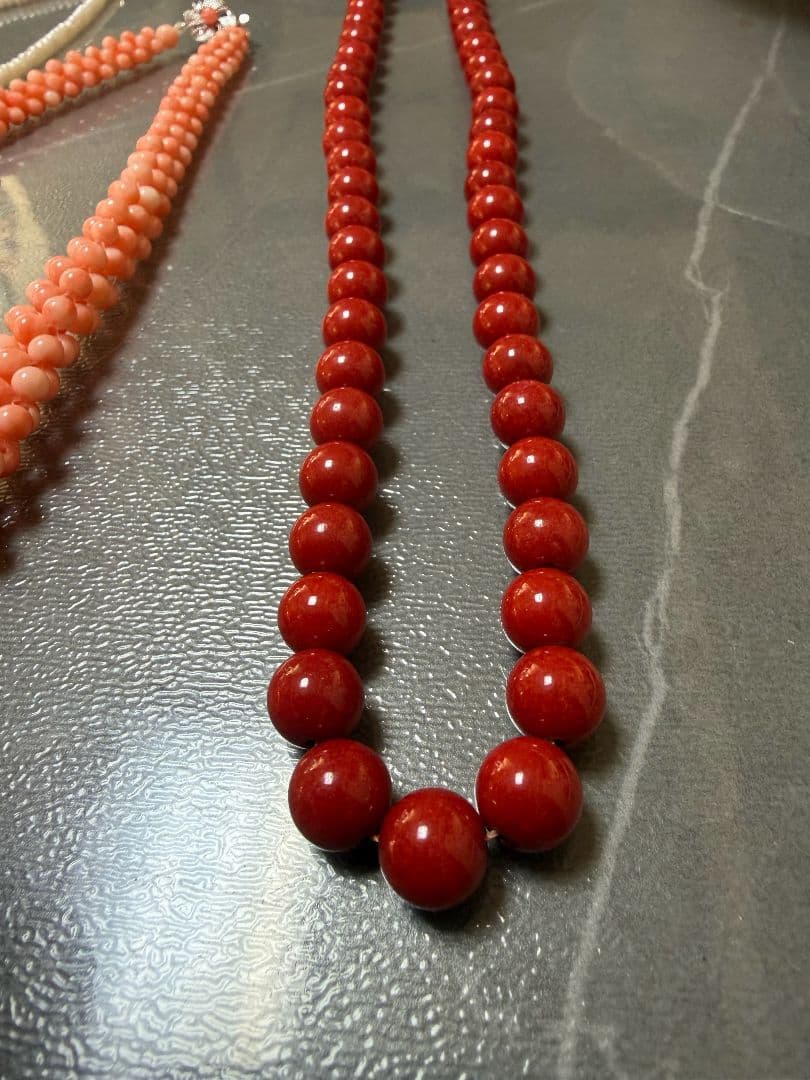 18kパール 珊瑚ネックレス　美品