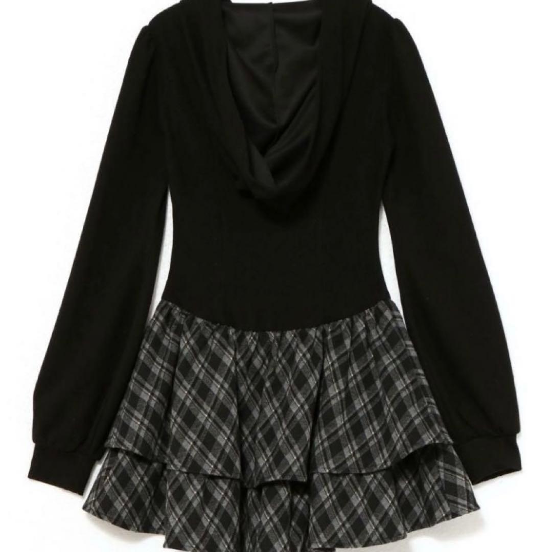 BUBBLES バブルス チェックパーカーワンピース