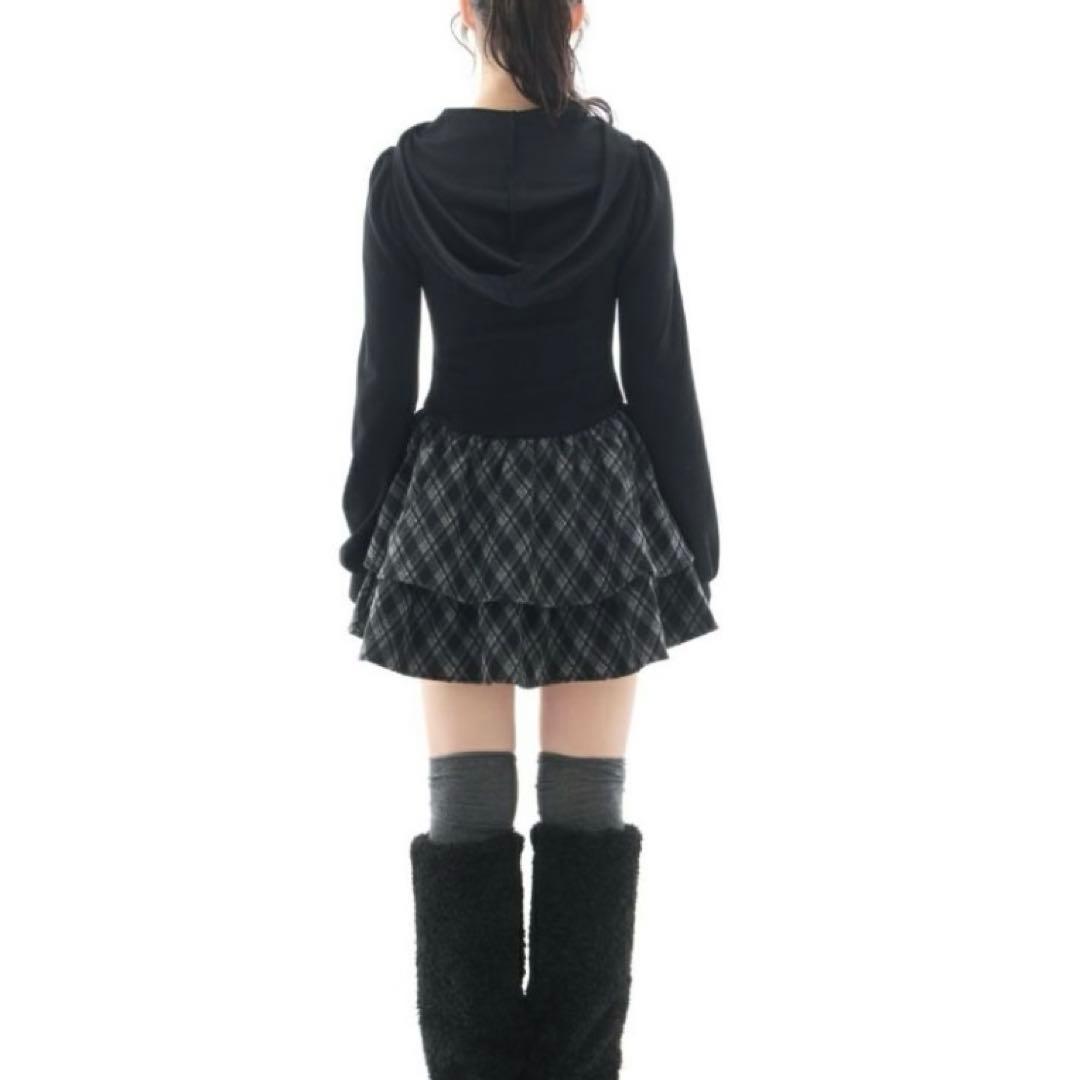 BUBBLES バブルス チェックパーカーワンピース