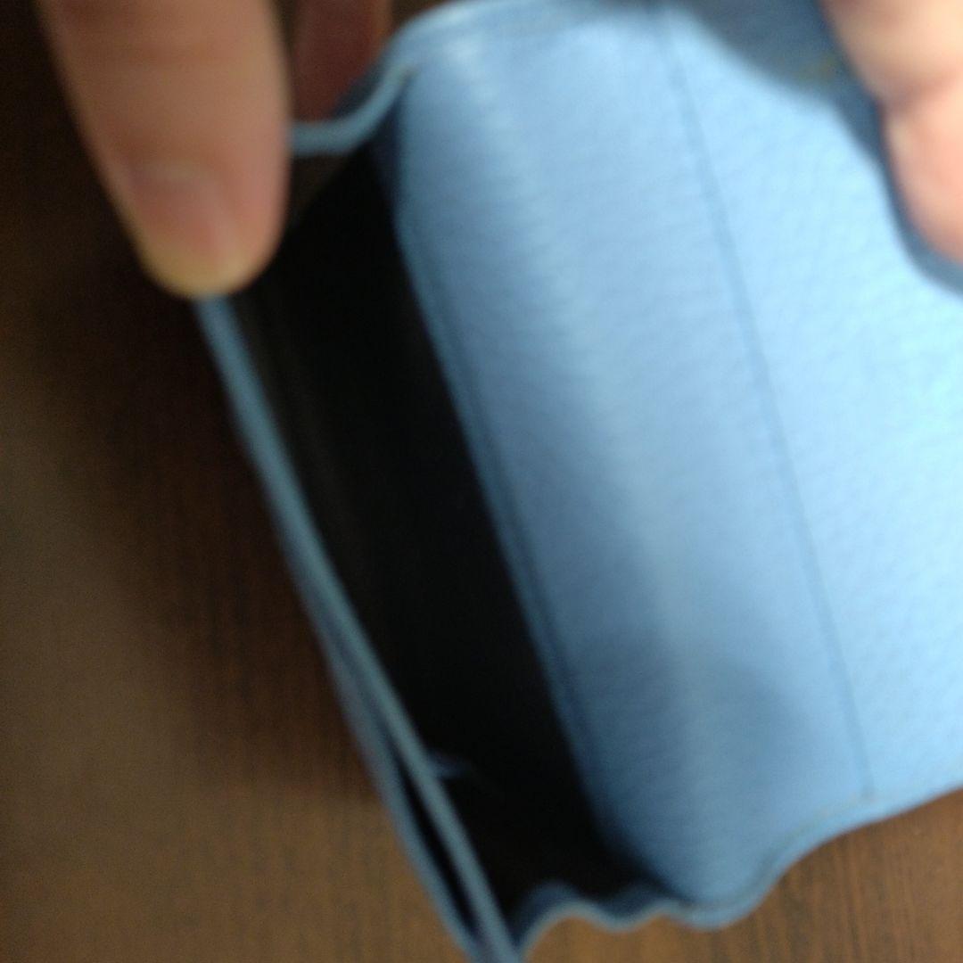 【最終価格】GGロゴ ライトブルー レザー 名刺入れ