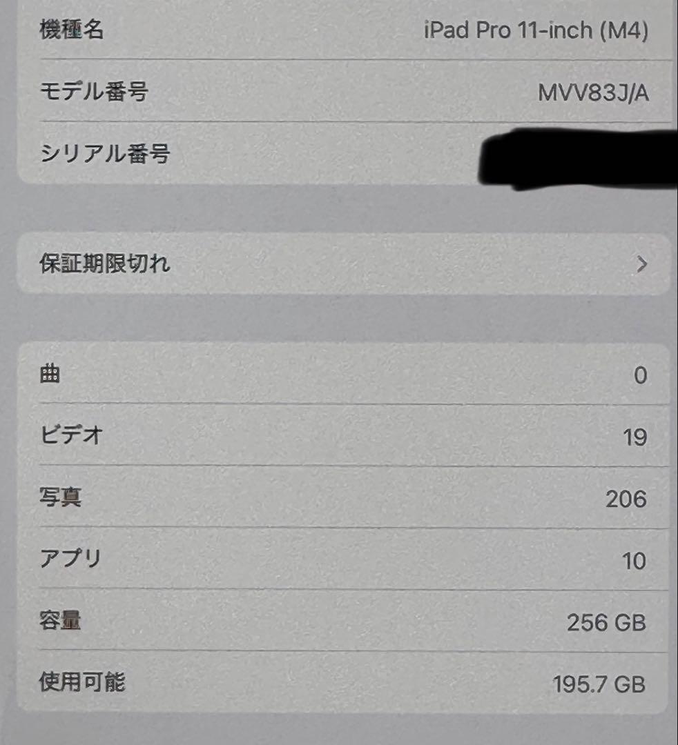 Apple iPad Pro 11インチ スペースグレー 第5世代 (M4)