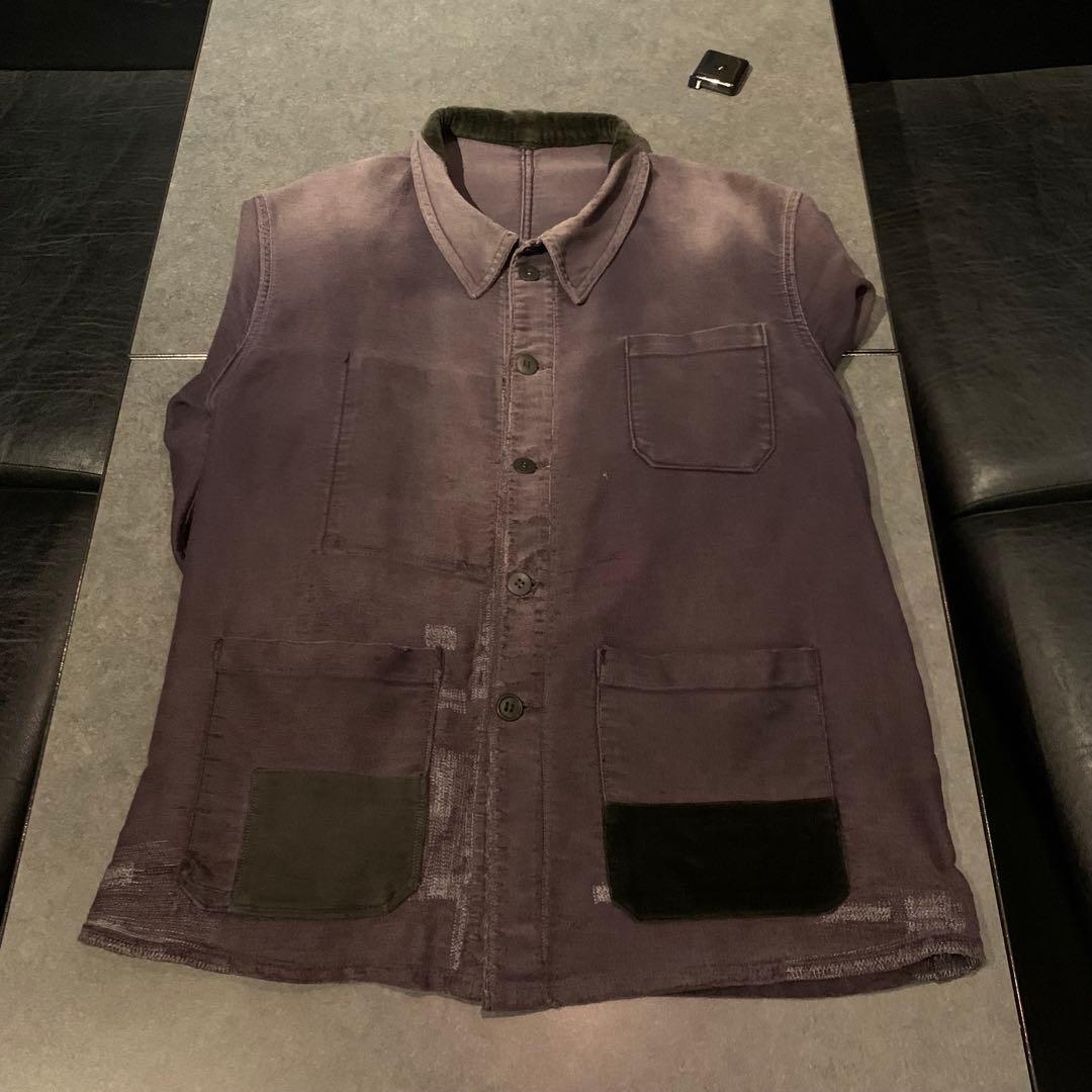 [ヴィンテージ] 40s フレンチ モールスキンジャケット ブラック