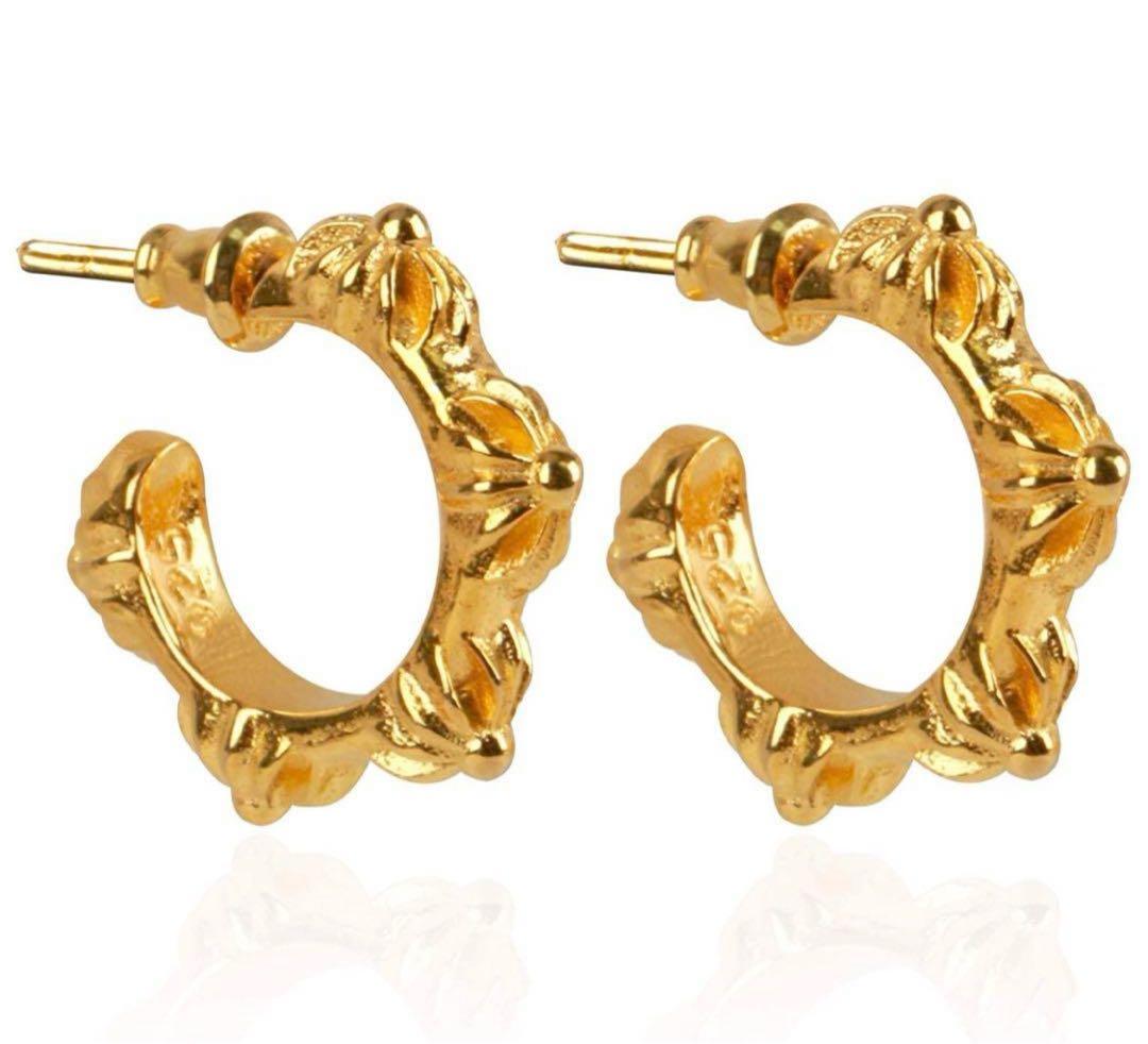 シルバー925x18kgp ゴールド ピアス メンズ レディース 金 フープ両耳