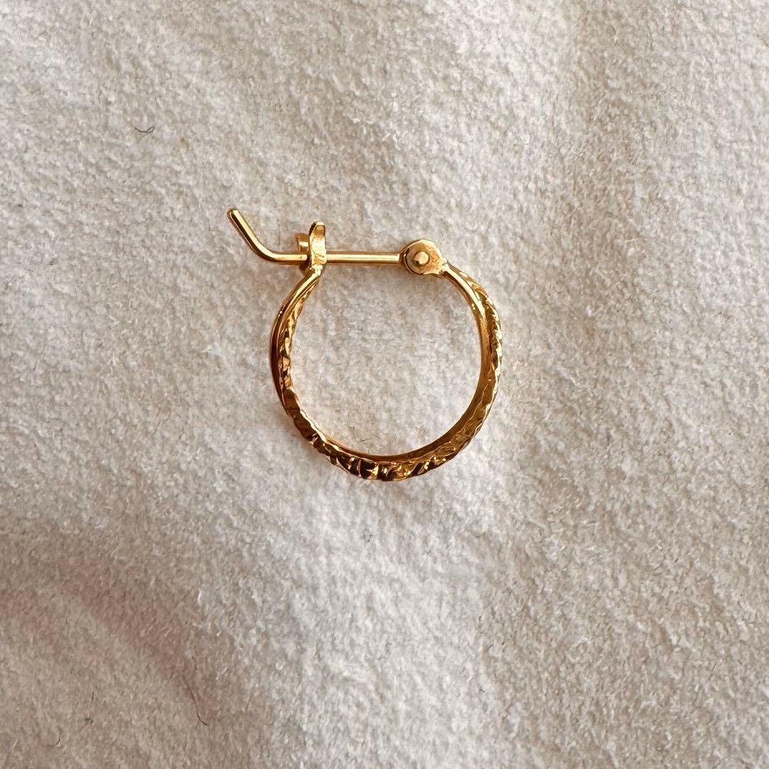 agete k18 ゴールド フープピアス (片耳)
