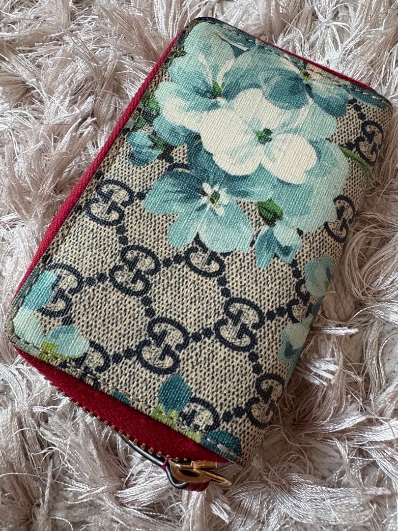 グッチ GG 花柄　ブルームス ケース カード ラウンドファスナー