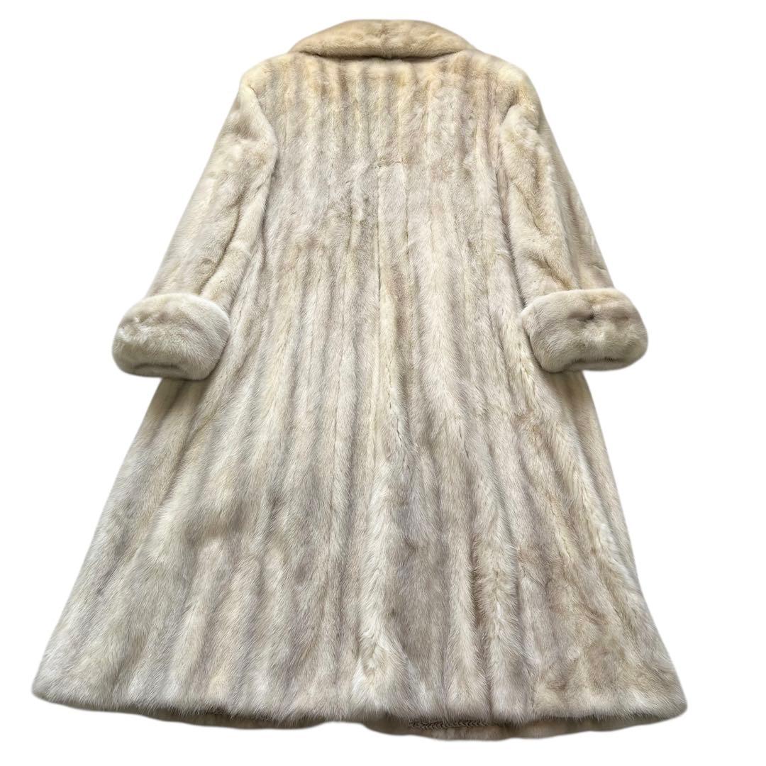 総丈110cm クロスミンク ピエールバルマン リアルファーコート なめし柔らか