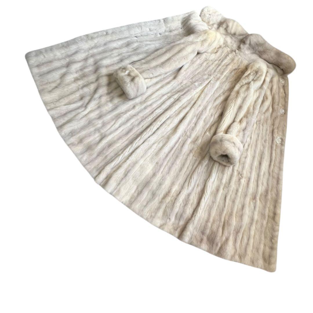 総丈110cm クロスミンク ピエールバルマン リアルファーコート なめし柔らか