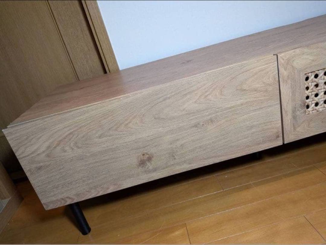 ■送料込■LOWYA ラタンテレビ台 ナチュラルブラックテレビボードラック180