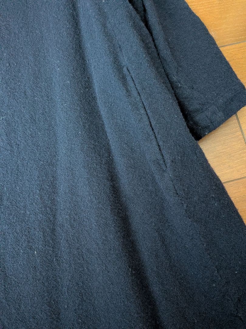 コムデギャルソンコムデギャルソン　縮絨ワンピース　ネイビー