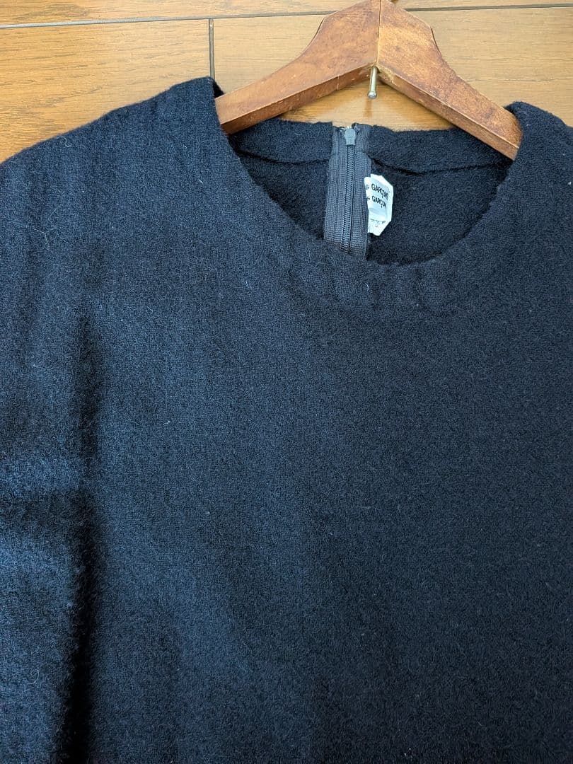 コムデギャルソンコムデギャルソン　縮絨ワンピース　ネイビー