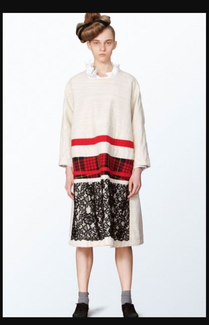 コムデギャルソンコムデギャルソン　縮絨ワンピース　ネイビー