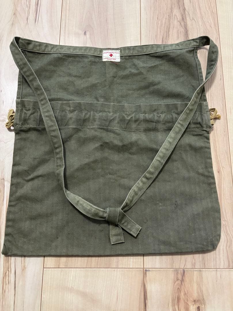 【極美品】1940s 米国赤十字社 HBTエプロンバッグ WWII ヴィンテージ