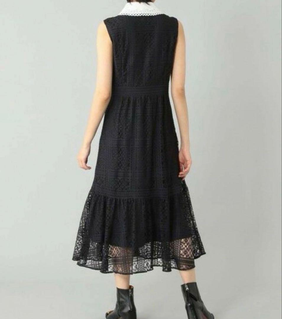 【ミーア】GRACE CONTINENTAL 襟刺繍ティアードワンピース