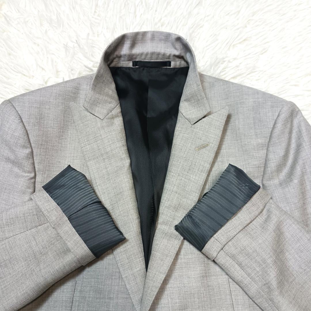 高級生地✨　銀座グローバルスタイル　スーツ　セットアップ　3ピース　グレー　S