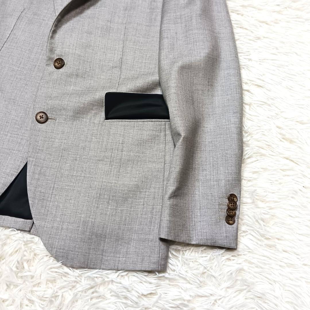 高級生地✨　銀座グローバルスタイル　スーツ　セットアップ　3ピース　グレー　S