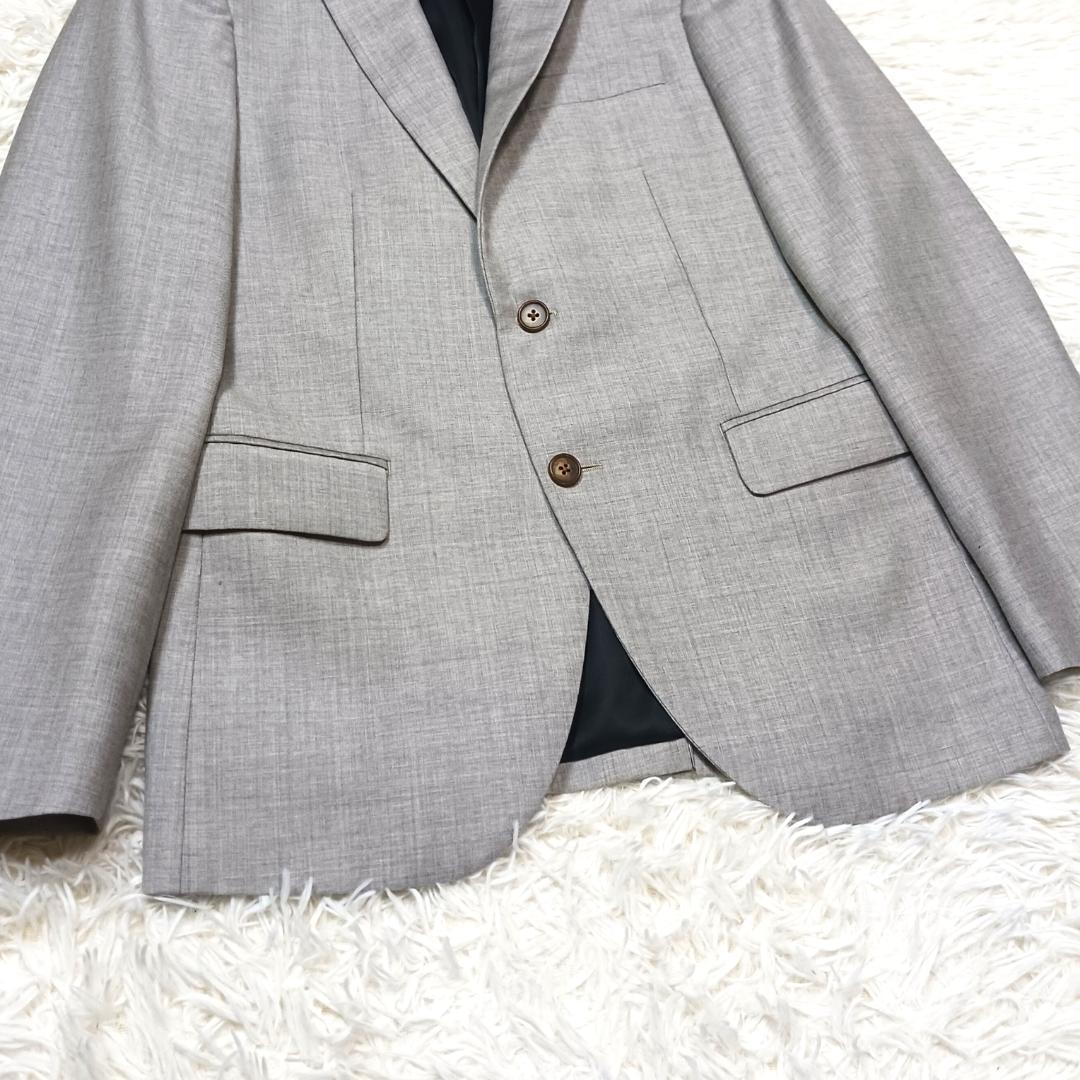 高級生地✨　銀座グローバルスタイル　スーツ　セットアップ　3ピース　グレー　S