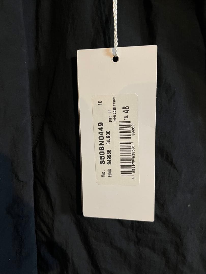 メゾンマルジェラ　ノーカラー黒ジャケット 中綿　春夏 希少サイズ48