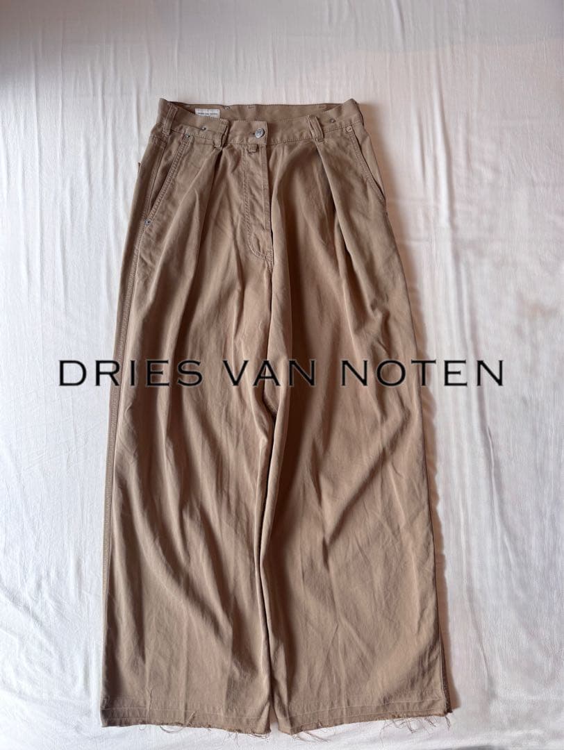 【DRIES VAN NOTEN】タックワイドパンツ チノパン 36 ワイドチノ