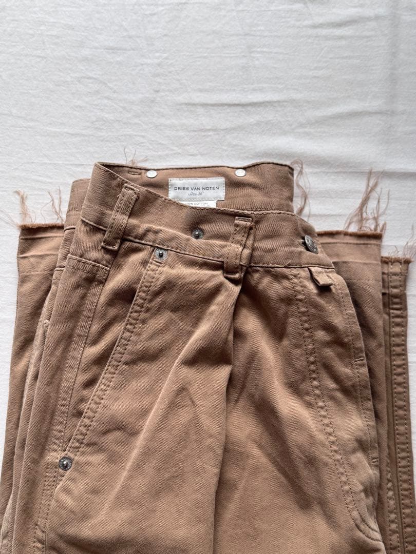 【DRIES VAN NOTEN】タックワイドパンツ チノパン 36 ワイドチノ