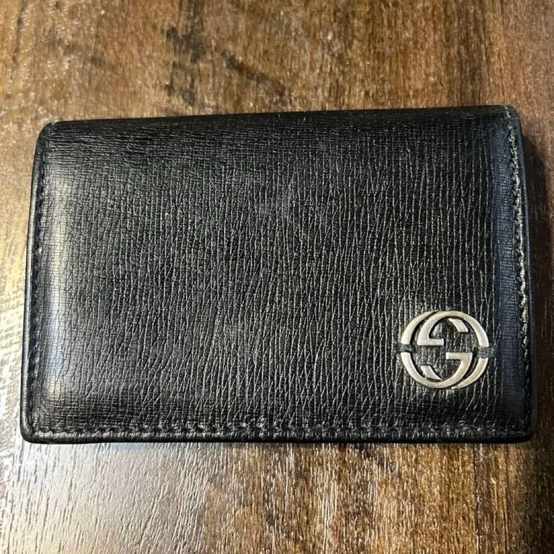 GUCCI カードケース・名刺入れ レザー ブラック