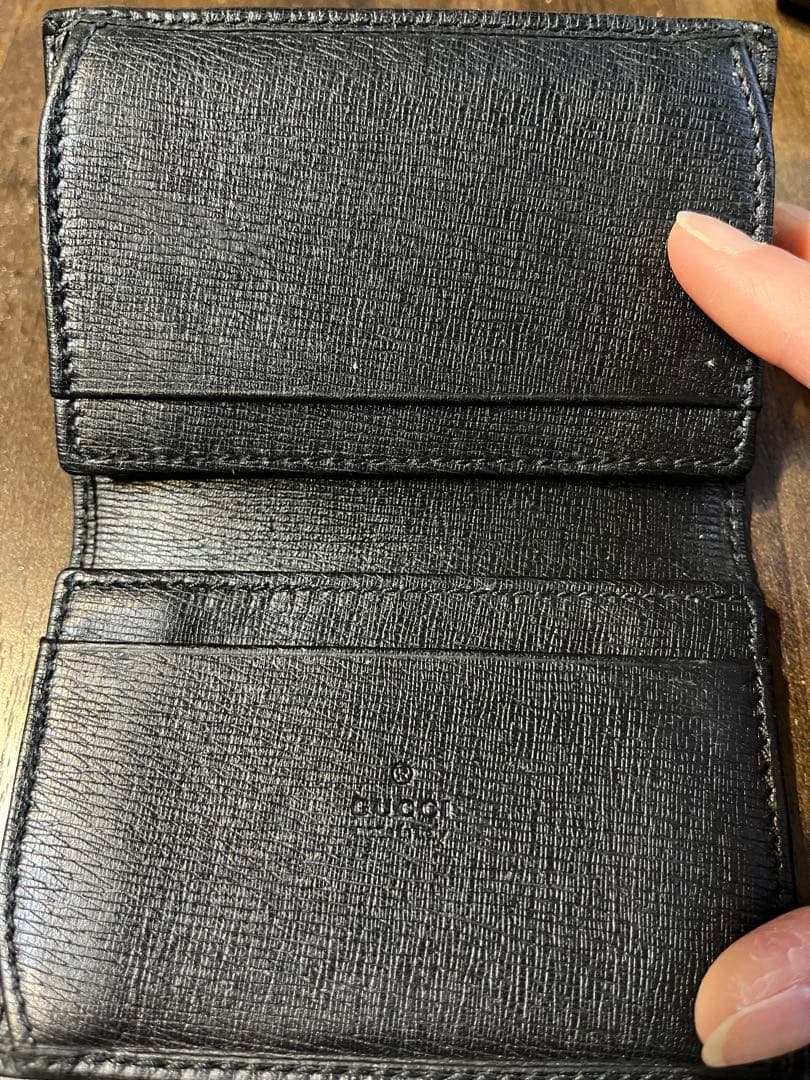 GUCCI カードケース・名刺入れ レザー ブラック