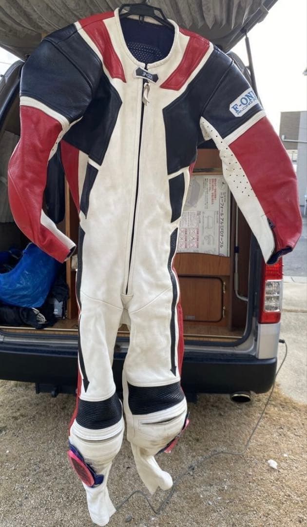 レーシングスーツ　バイク　革ツナギ　 L サイズF-ONE