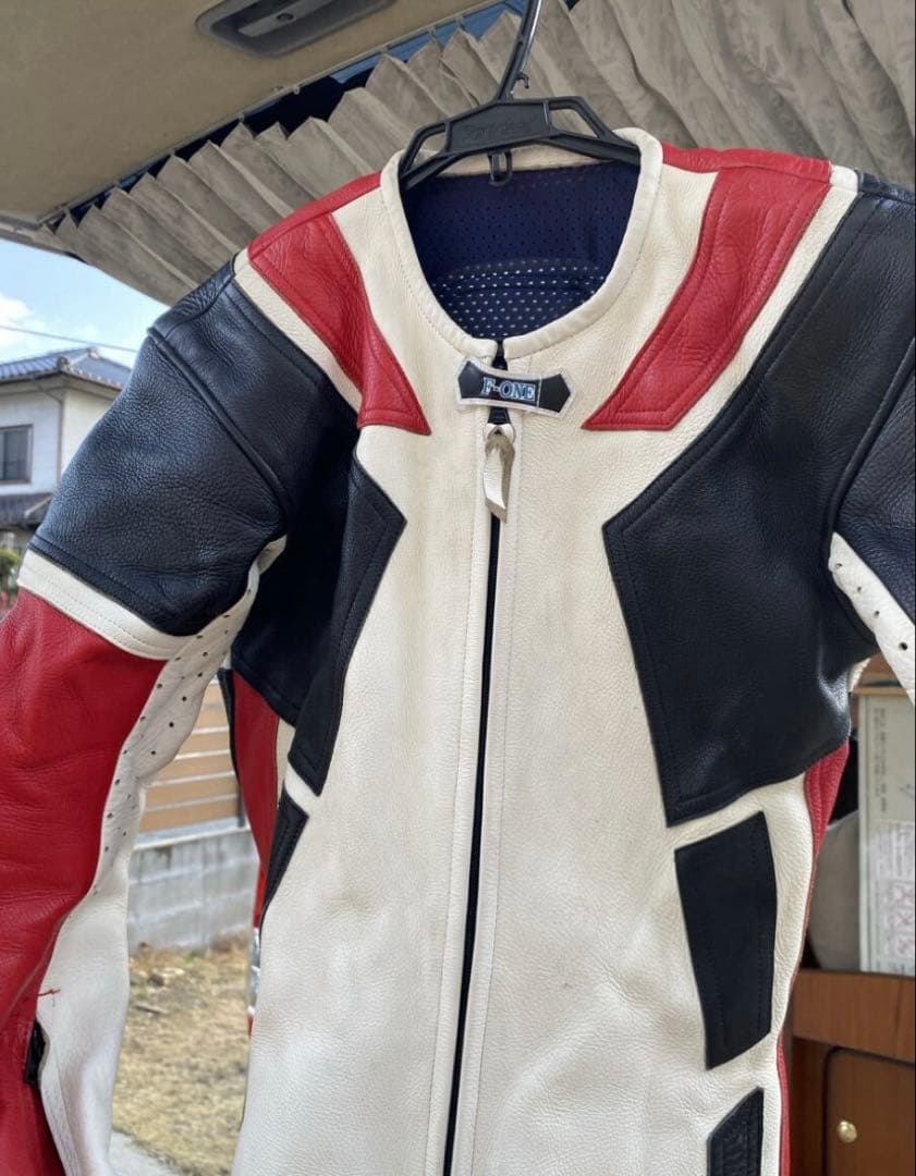 レーシングスーツ　バイク　革ツナギ　 L サイズF-ONE