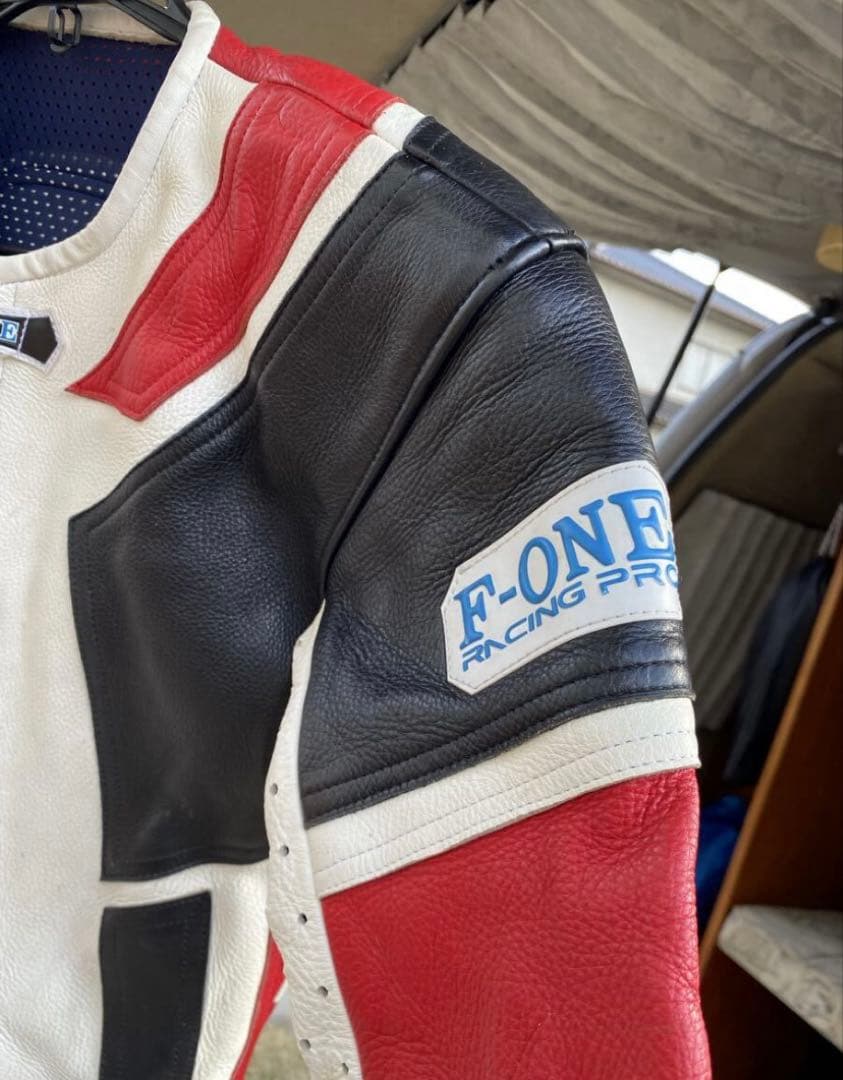 レーシングスーツ　バイク　革ツナギ　 L サイズF-ONE