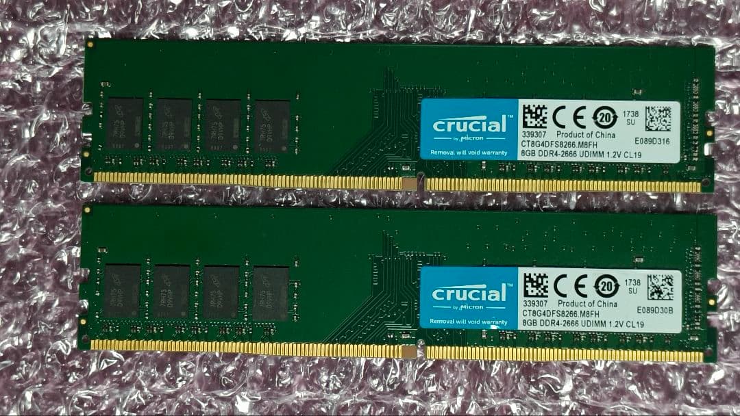DDR4 8GBx2枚 16GB pc4-2666 動作確認済み ⑦