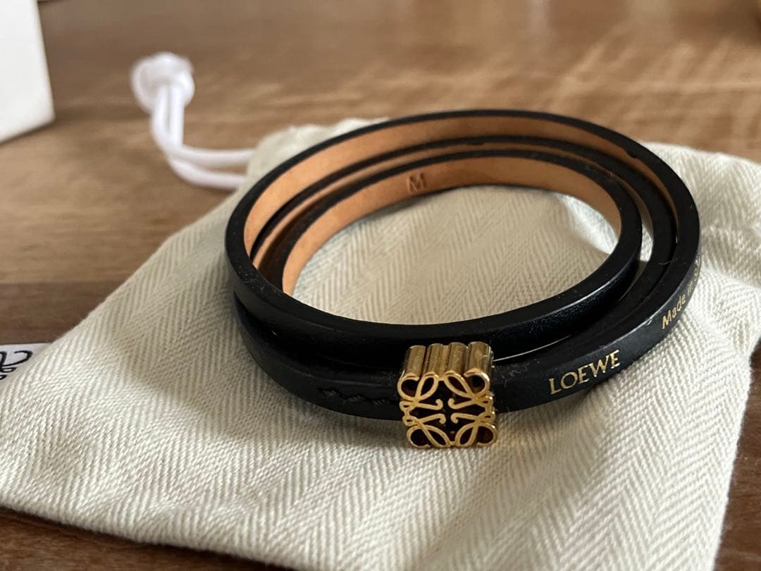 LOEWE ツイストバングル(カーフ) ブラック M