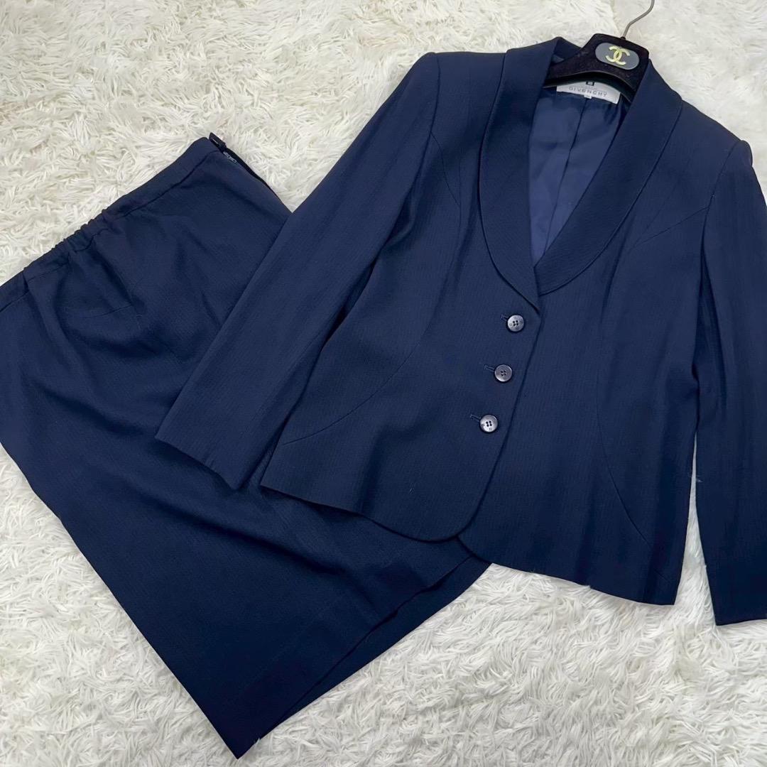 GIVENCHY ジバンシー 大きいサイズ XL スカートスーツ ネイビー 42