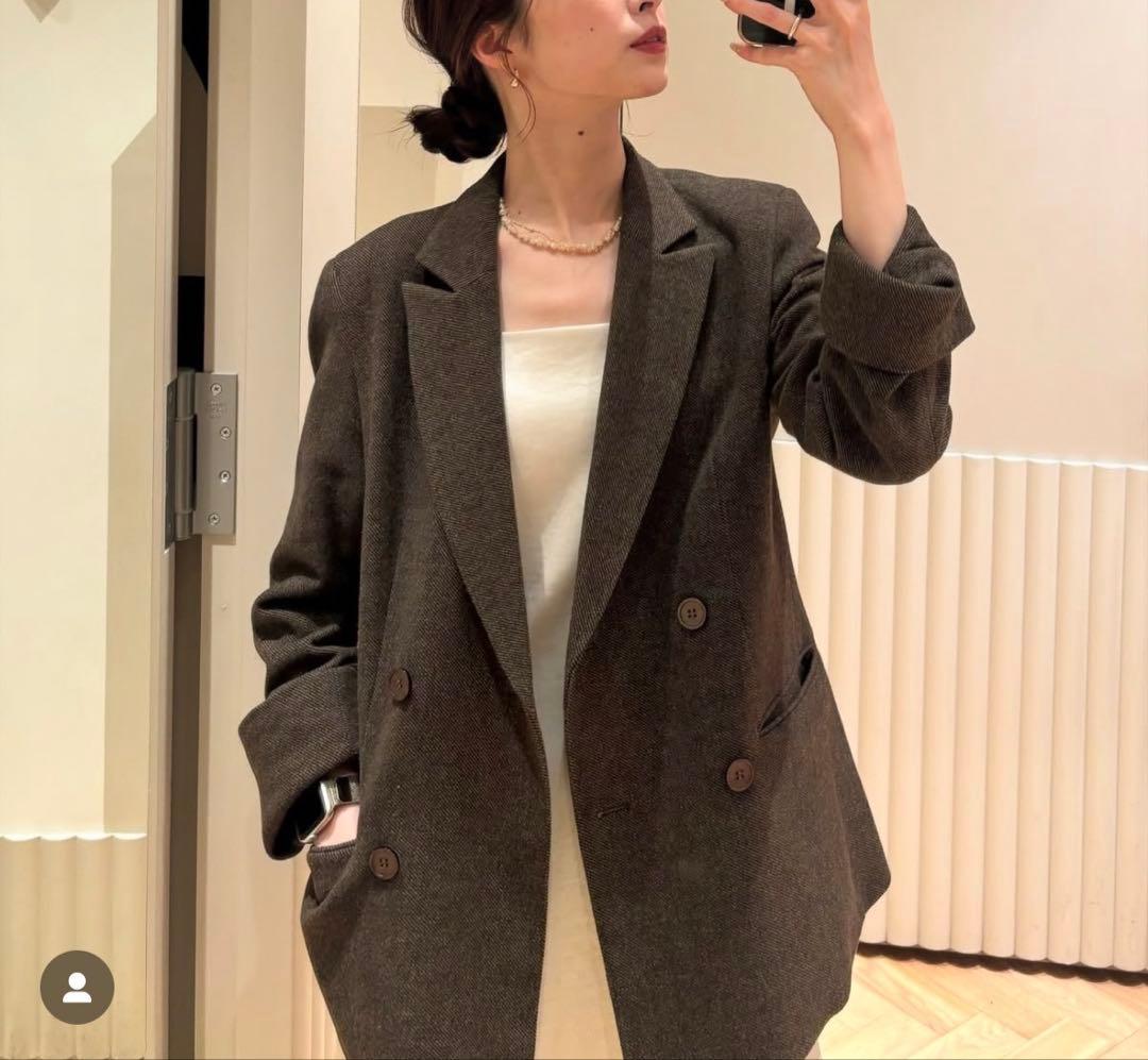 FRAY.I.D ダブルボタンウールジャケット ブラウン