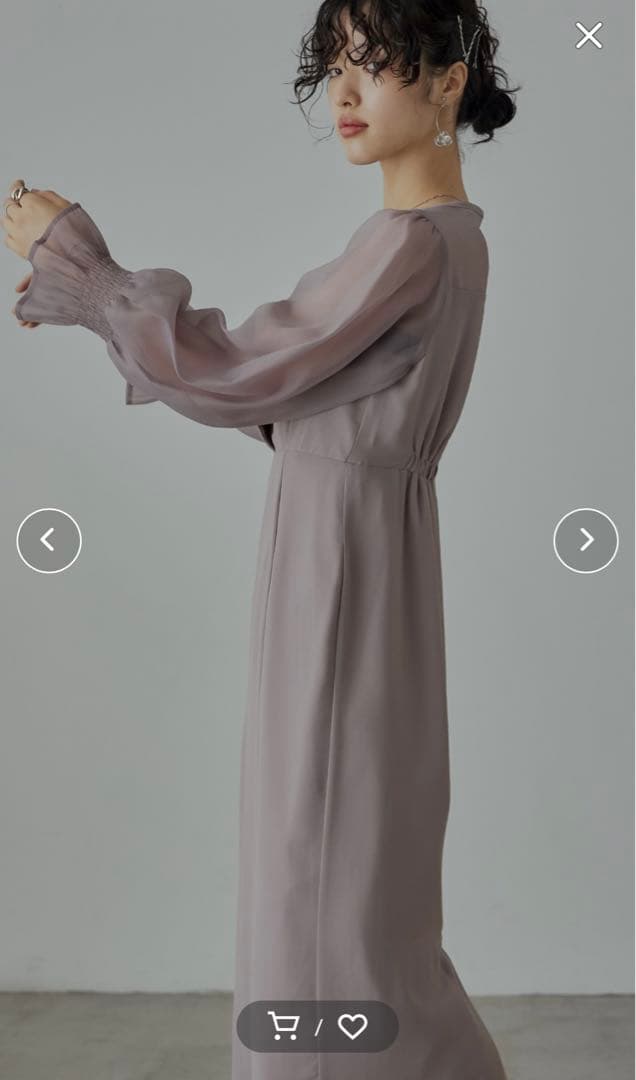 nianaシフォンドレス S モカ