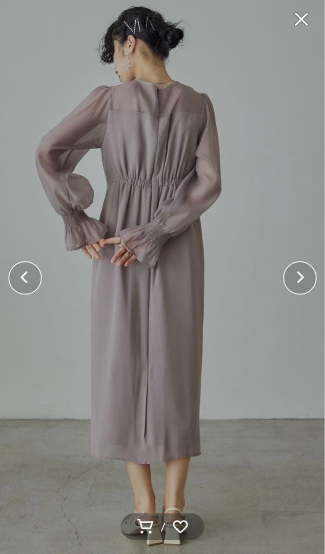 nianaシフォンドレス S モカ