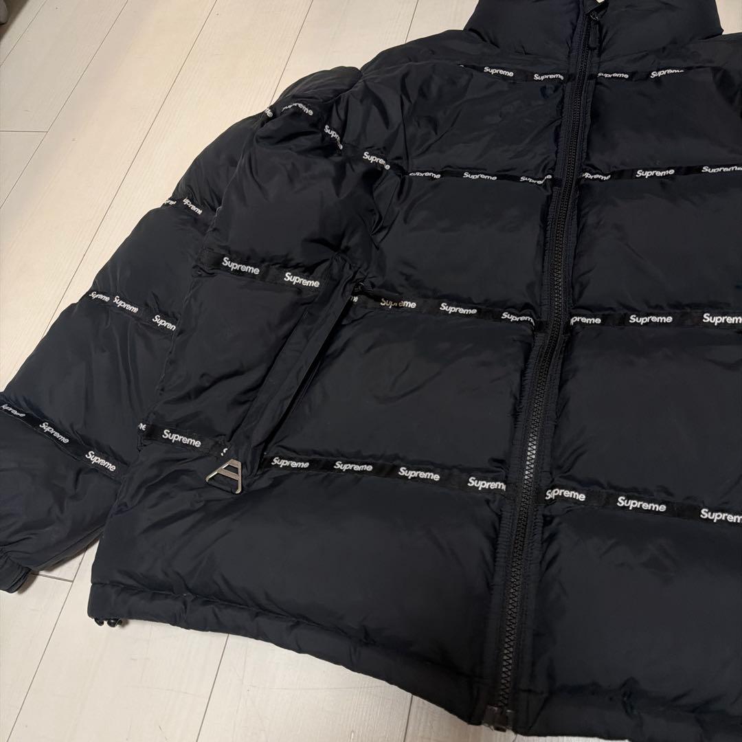 高品質！Supreme logo tape puff jacket ダウン L