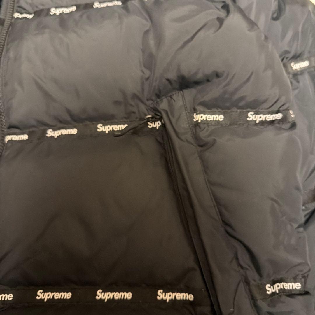 高品質！Supreme logo tape puff jacket ダウン L