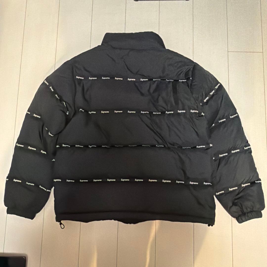 高品質！Supreme logo tape puff jacket ダウン L